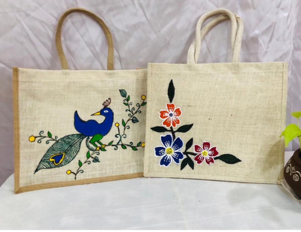 Hand Painted Jute Bags